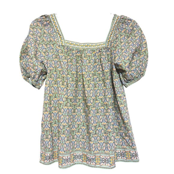 NEW Puff Sleeve Top S Cotton Blend Milkmaid Babydoll Cottage Max Studio 128 MSRP - Picture 4 of 8